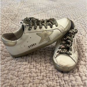 Golden goose sneakers size 39EU. White with gold star and trim